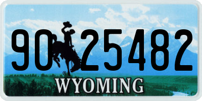 WY license plate 9025482