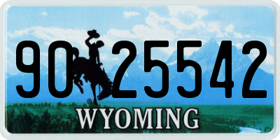 WY license plate 9025542