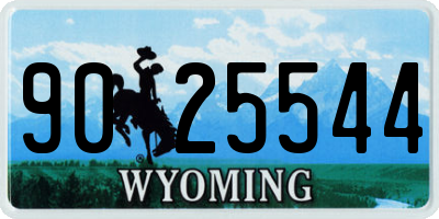 WY license plate 9025544