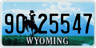 WY license plate 9025547