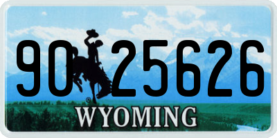 WY license plate 9025626