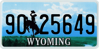 WY license plate 9025649