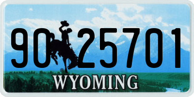 WY license plate 9025701
