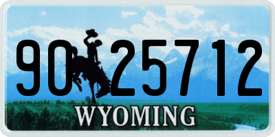 WY license plate 9025712