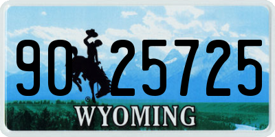 WY license plate 9025725
