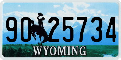 WY license plate 9025734