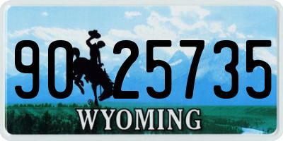 WY license plate 9025735