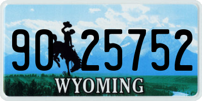 WY license plate 9025752
