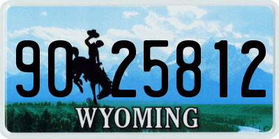 WY license plate 9025812