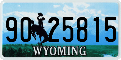 WY license plate 9025815