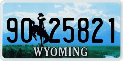 WY license plate 9025821