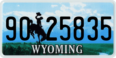WY license plate 9025835