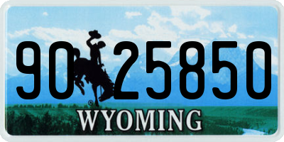 WY license plate 9025850