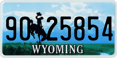 WY license plate 9025854