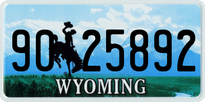 WY license plate 9025892