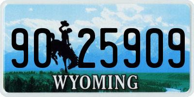 WY license plate 9025909