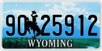 WY license plate 9025912