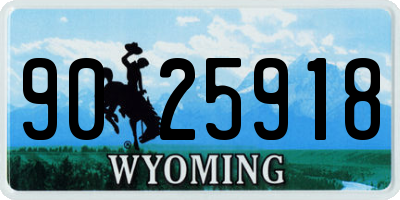 WY license plate 9025918