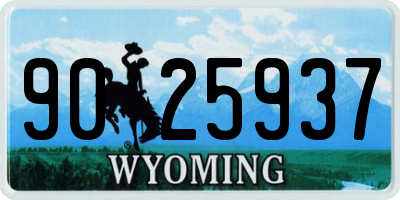 WY license plate 9025937