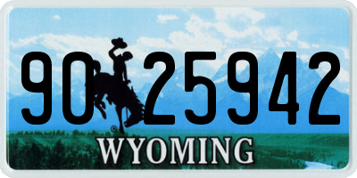 WY license plate 9025942