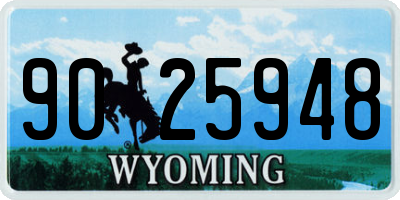WY license plate 9025948