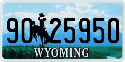 WY license plate 9025950