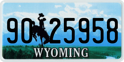 WY license plate 9025958