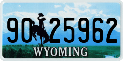 WY license plate 9025962