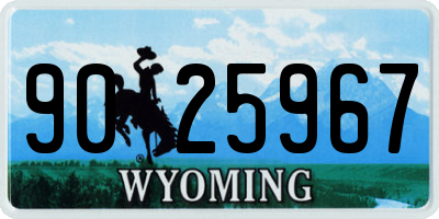 WY license plate 9025967