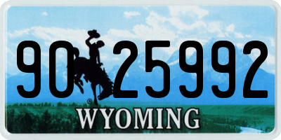 WY license plate 9025992