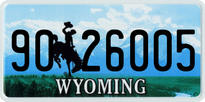 WY license plate 9026005