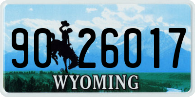 WY license plate 9026017