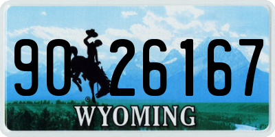 WY license plate 9026167
