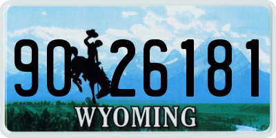 WY license plate 9026181