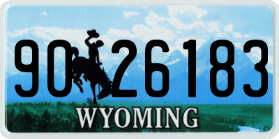 WY license plate 9026183