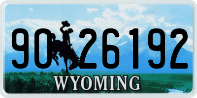 WY license plate 9026192