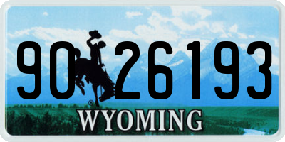 WY license plate 9026193