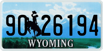WY license plate 9026194
