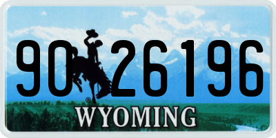 WY license plate 9026196
