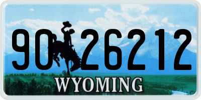 WY license plate 9026212