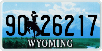 WY license plate 9026217