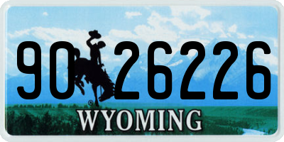 WY license plate 9026226