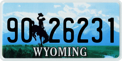 WY license plate 9026231