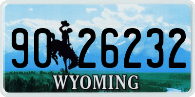 WY license plate 9026232