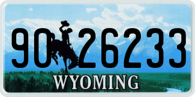 WY license plate 9026233