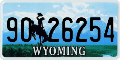 WY license plate 9026254
