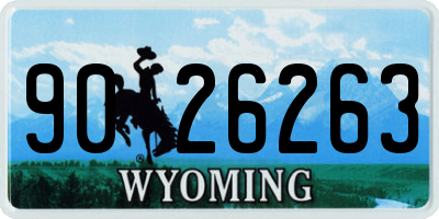 WY license plate 9026263