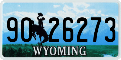 WY license plate 9026273