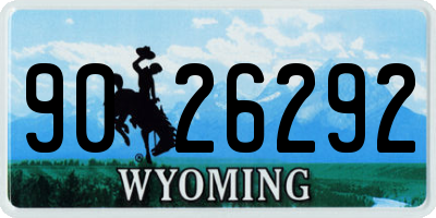WY license plate 9026292