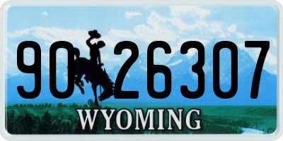 WY license plate 9026307